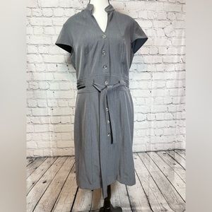Olivia Matthews Women's Short Sleeve Knee Length Stretch Dress Size 12 Gray